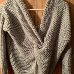 Cozy and soft grey twist sweater